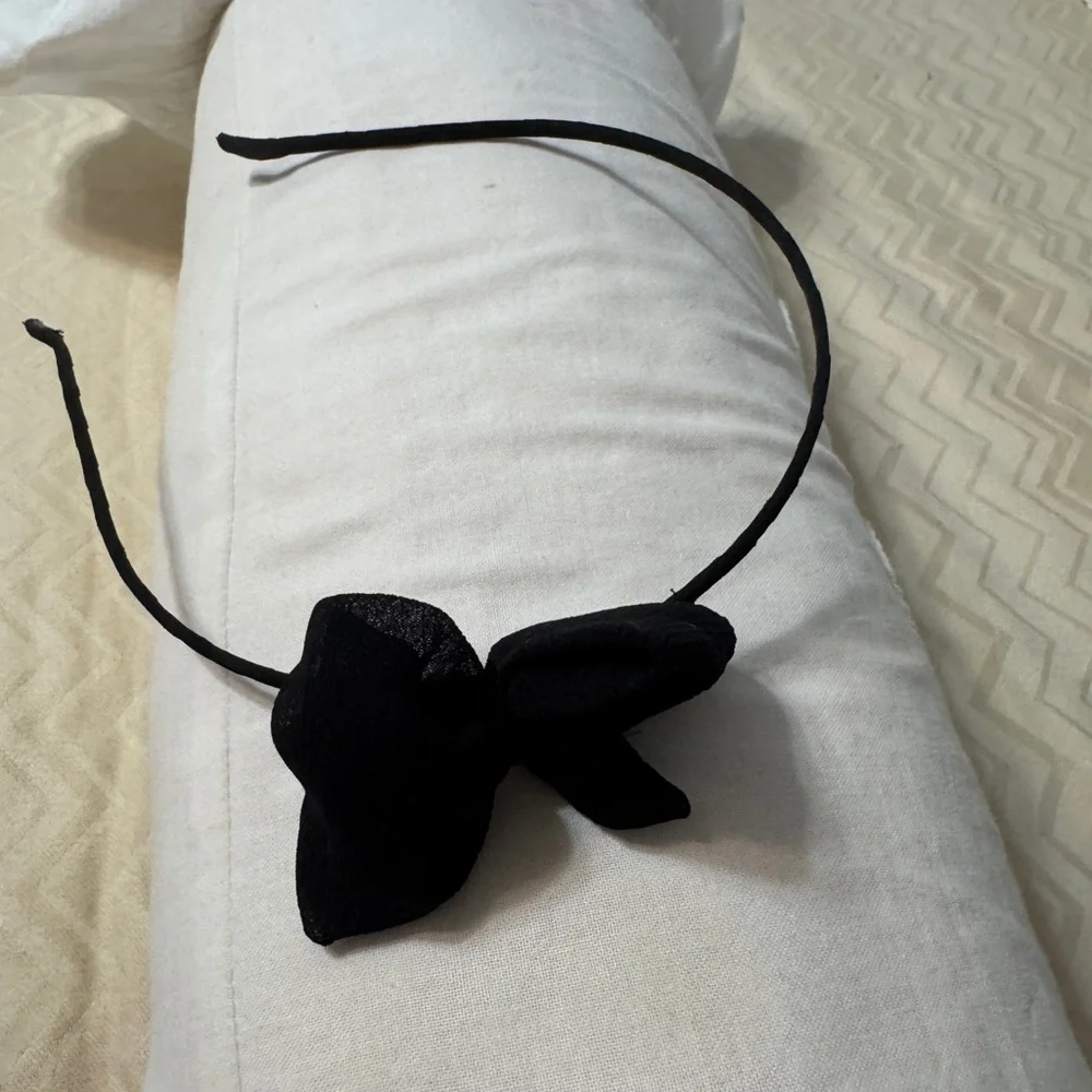 Elegant Black Bow chiffon fabric Headband - Picture 4 of 7